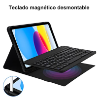 SENGBIRCH iPad 10. generace Klávesnice - Ultra tenké pouzdro s perem, Pouzdro s odnímatelnou španělskou Bluetooth klávesnicí pro